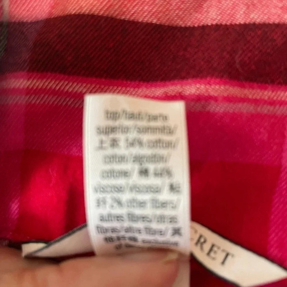 Victoria Secret Pink Plaid Pajama Set Top and Shorts Medium EUC Soft Sexy - Picture 13 of 13